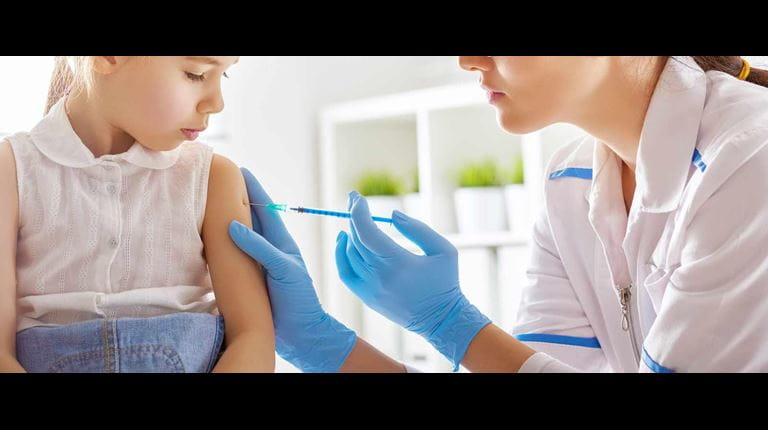 Child being vaccinated