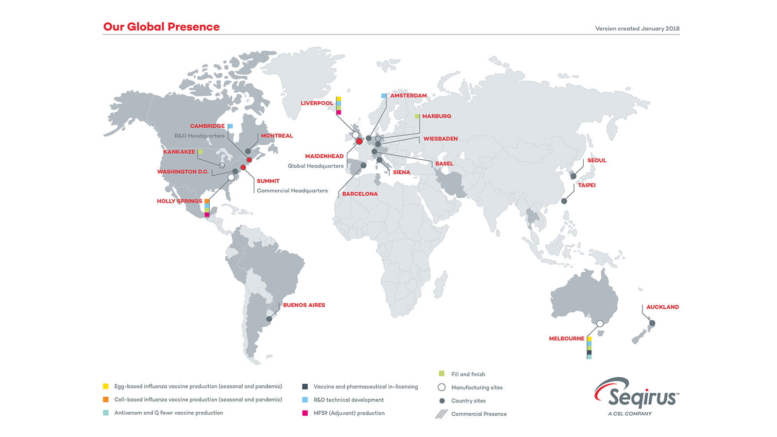 Seqirus Global Presence